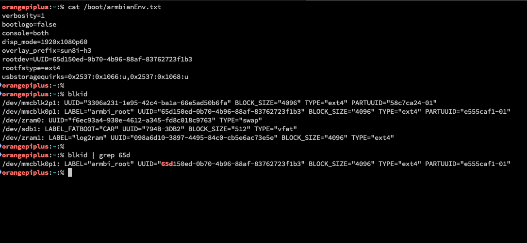 Armbian - check root device
