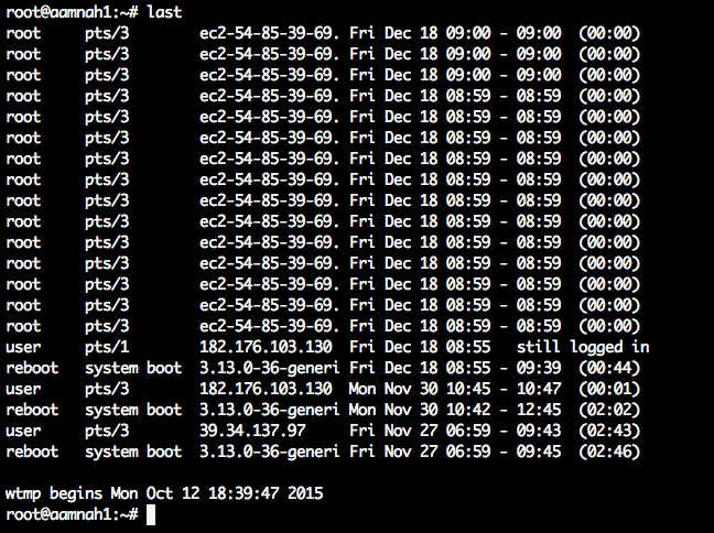 last on an Linux Academy lab server
