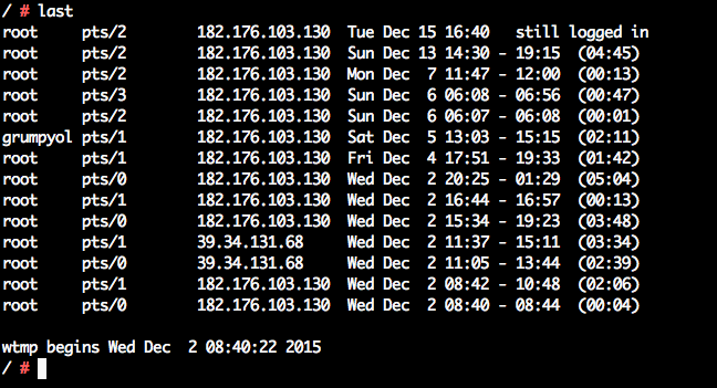 last on an Ubuntu system (vortex)