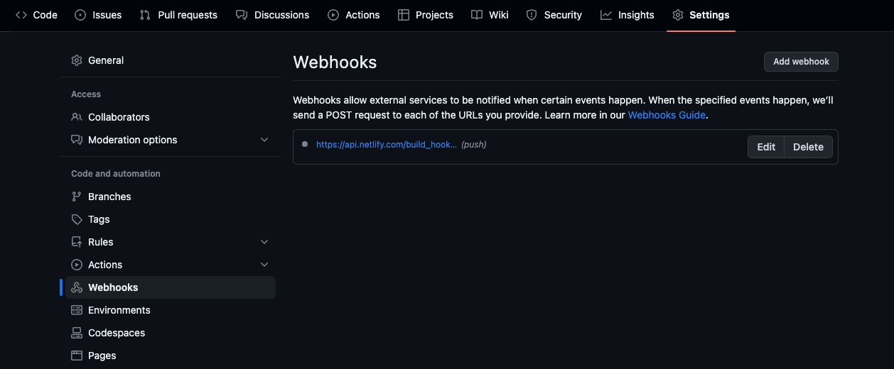 Github Webhooks