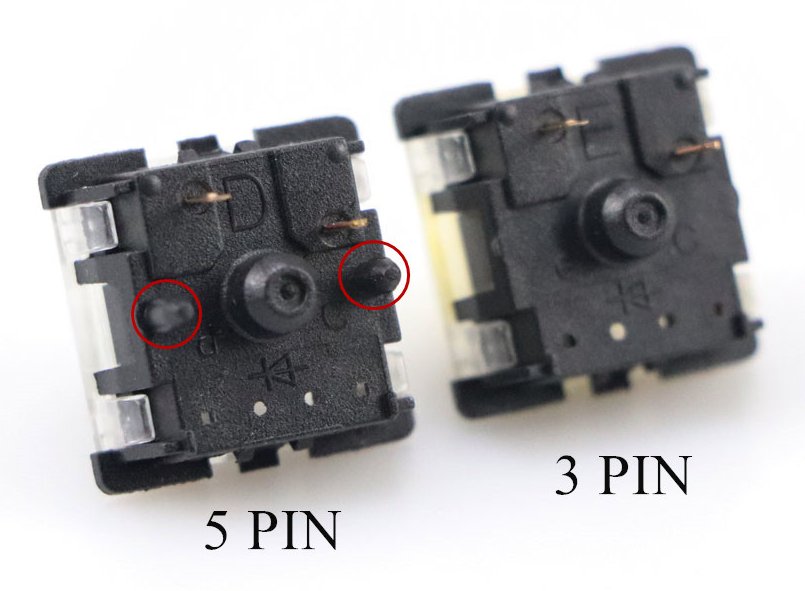 Gateron switch - 3pin vs. 5pin