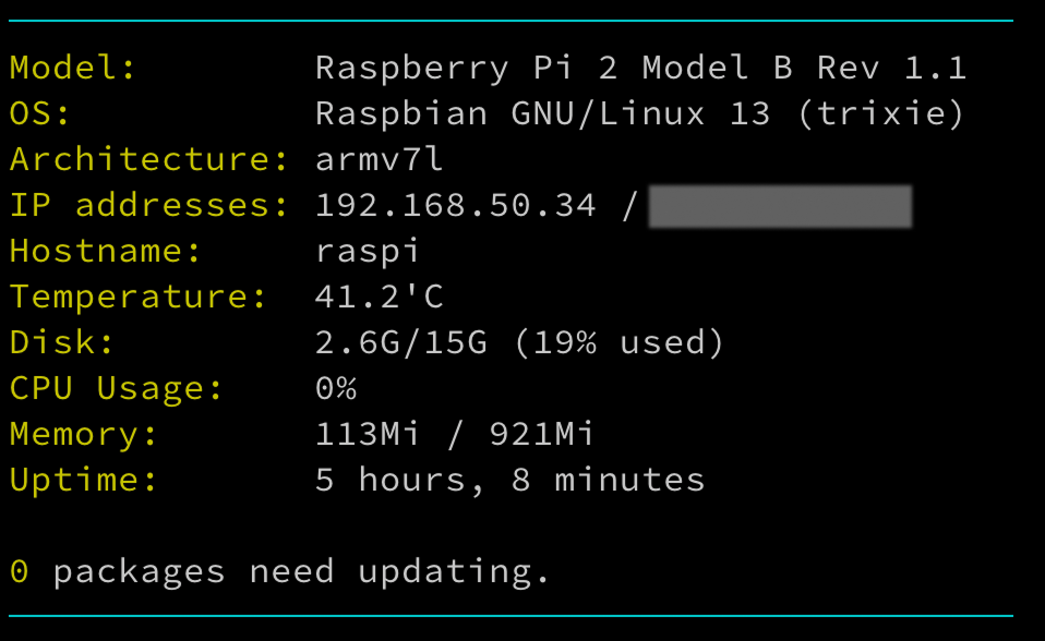 Custom MOTD with Raspberry Pi logo