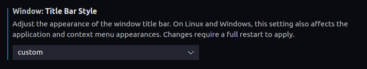screenshot for VS code title bar style